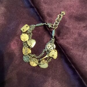 Brighton Gold and Silver Tone Charm Link Bracelet - Women Jewelry